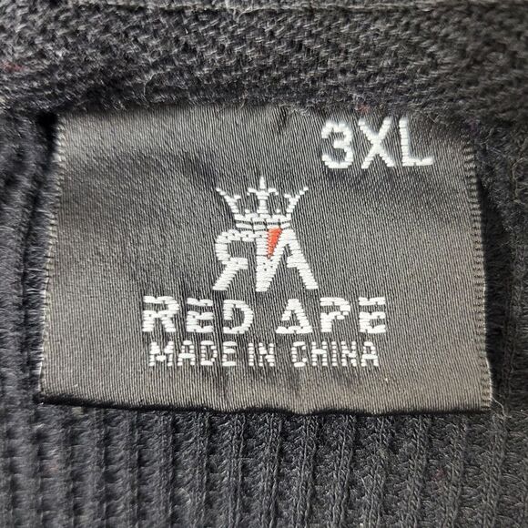 Red Ape Striped Ribbed Long Sleeve Shirt Black Brown Gray White Mens 3xl - Picture 6 of 6